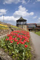 Tamworth Castle ground flowerbeds and Bandstand.